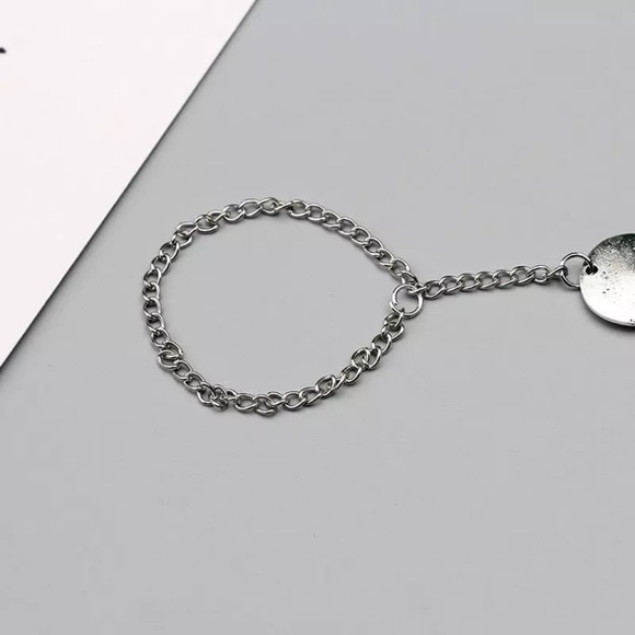 Boho foot chain sandal antique silver finish 2 pieces - Picture 5 of 6